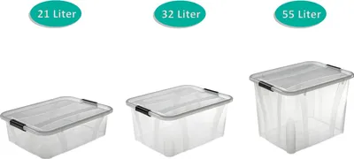 Produktbild von Set Aufbewahrungsboxen 21 Ltr. + 32 Ltr. + 55 Ltr. (je 1 Stück)