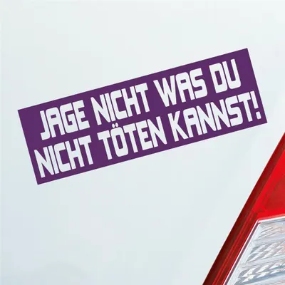 Produktbild von Auto Aufkleber Jage nicht was du nicht töten kannst! JDM 15x5 cm Lila Sticker Heckscheibenaufkleber