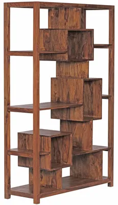 Produktbild von FineBuy Bücherregal 115x180x40 cm Sheesham Massivholz Holzregal Stehend Offen XXL Regal Wohnzimmer Standregal Landhaus-Stil Raumteiler Freistehend