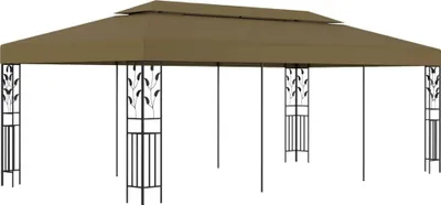 Produktbild von Pavillon 600 x 300 x 270 cm (L x B x H) Taupe und Schwarz