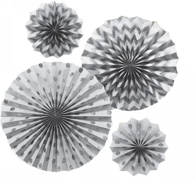 Produktbild von Fächer Deko Set Silber für Parties und Feiern