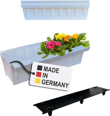 Produktbild von BURI 2 Euro-Paletten Blumenkästen-Einsätze inkl. Bewässerungsmatte | mit Hängesystem zum Einhängen | 37,3cm Weiß | Pflanzkasten für Europalette Palette | Balkonkasten | Blumentopf | extrem stabil