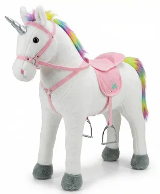 Produktbild von TE-Trend Reitpferd 70 cm Spielzeug Schaukelpferd Pferd zum Draufsitzen braun