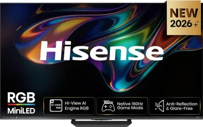 Produktbild von Hisense 100 '' UR8DS | RGB MiniLED Smart TV 4K 180 Hz, 2,54 m (100"), 3840 x 2160 Pixel, RGB-Mini LED, Smart-TV, WLAN, Schwarz