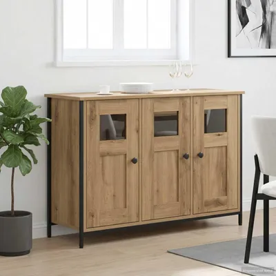 Image de vidaXL Sideboard Chêne Artisan 100 x 35 x 70 cm Matériau dérivé du bois