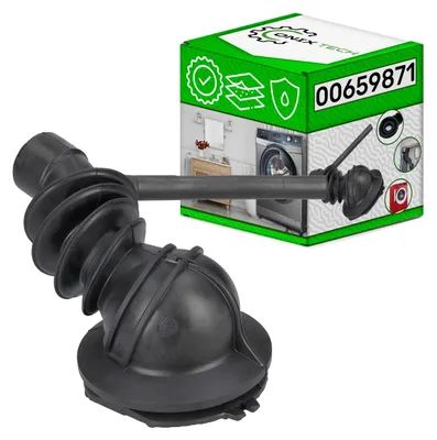 Ablaufschlauch für Waschmaschinenpumpe, 21 cm, Gummi, schwarz