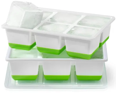 Productafbeelding van Eisblokvorm met deksel, 6 cm, 2-pack, BPA-vrij siliconen, XXL ijsblokjesvormen