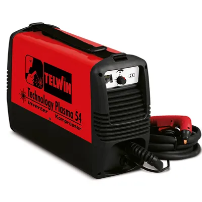 Produktbild von TELWIN Technology Plasma 54 Plasmaschneider mit integriertem Kompressor, 230V Inverter-Technik, Set inkl. Plasma-Schlauchpaket und Masseanschlussgarnitur