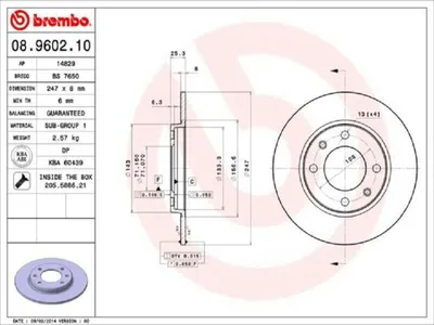 Produktbild von BREMBO Bremsscheiben (2 Stück) Hinterachse 08.9602.10