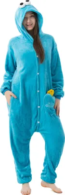 Produktbild von Katara 1744 -  Krümelmonster hellblau S (145-155cm), Jumpsuit, Onesie, Karneval, Overall, Party, Karnevals-Kostüm, Verkleidung zum Fasching, Schlafanzug, Hausanzug, Jogginganzug, Cosplay, Tierkostüm für Erwachsene