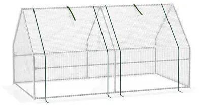 Obrázek produktu pro Zahradní skleník - fóliový skleník - zesílená PE fólie - ocelová konstrukce - 180 × 90 × 90 cm - bílá barva