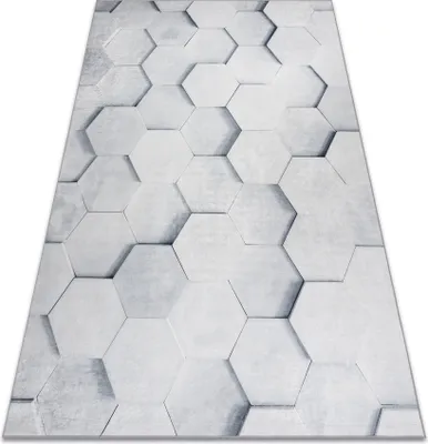 Produktbild von ANDRE 1180 Waschteppich Wabe, sechseckig 3D Anti-Rutsch - grau Grau 80x150 cm
