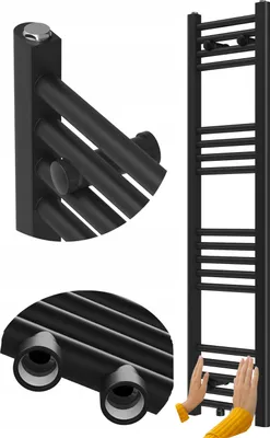 Obrázek produktu pro Granitan | Koupelnový radiátor Raven - 120x50 cm - Černý - Elegantní design - Funkčnost a styl