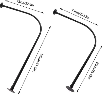 Zdjęcie produktu dla Drążek do zasłon prysznicowych – drążek teleskopowy w kształcie litery L – regulowany 75–90 x 95–130 cm – stal nierdzewna – do łazienki i wanny