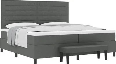 Immagine prodotto di vidaXL Letto a molle con materasso grigio scuro 200 x 200 cm in tessuto