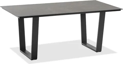 Produktbild von Gartentisch Noha 180x95 Tischplatte HPL Beton Trapezkufe Aluminium Anthrazit