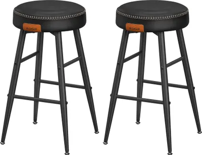 Produktbild von VASAGLE ECHO Kollektion Barhocker, 2er Set, Barstuhl, Kunstleder, basisschwarz