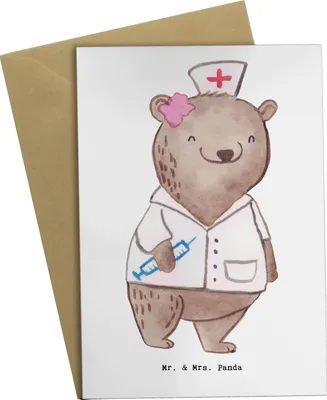 Produktbild von Mr. & Mrs. Panda Grußkarte Medizinische Fachangestellte Herz - Weiß - Geschenk, hochzeitskarten, MFA, Arztpraxis, weihnachtskarten, Krankgeschrieben, Ausbildung, krank