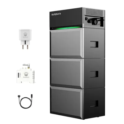Zdjęcie produktu dla Elektrownia balkonowa Powerness System magazynowania Sunpura S2400 2,4 kWh z 2x baterią rozszerzającą B2400 4,8 kWh, 1x inteligentny licznik i wtyczka