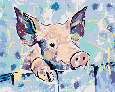 Produktbild von Zuty - Malen nach Zahlen - GLÜCKLICHES SCHWEINCHEN, 40x50 cm, ohne Keilrahmen