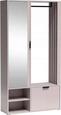 Produktbild von TKmoebel Garderobe UNI MILO Kaschmir 100 x 189,4 x 33 cm mit Kleiderbügeln und Spiegel für den Hausflur Beige