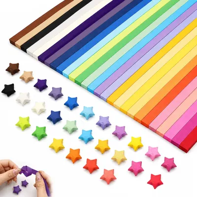Origami-Papierstreifen, 1350 Stück, 27 Farben, Sternenfaltung