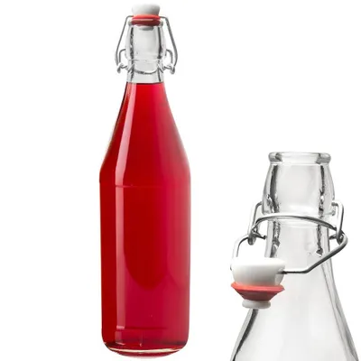 Produktbild von ORION Glasflasche für Liköre Weine Pflaumenschnaps 1l mit Bügelverschluss