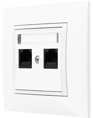 Produktbild von Ospel Aria Doppel-Internetsteckdose 2x RJ45 Unterputz Weiß