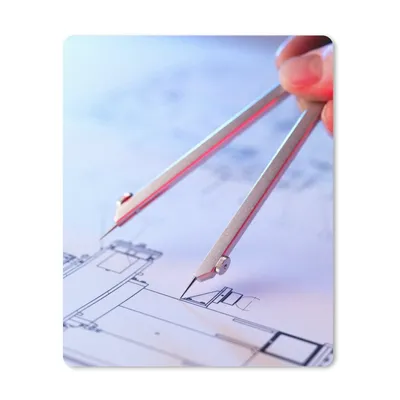 Produktbild von MuchoWow® Mauspad Mousepad Kompass auf einer Konstruktionszeichnung 30x40 cm - Mousepads - Maus Mat - Pad - Mausunterlage - Mausmatten