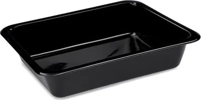 Produktbild von 250x Menüschalen ungeteilt extra stark 227x 178x 49mm schwarz 1330ml