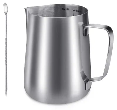 Milchkännchen Edelstahl 1000 ml für Barista Cappuccino Latte