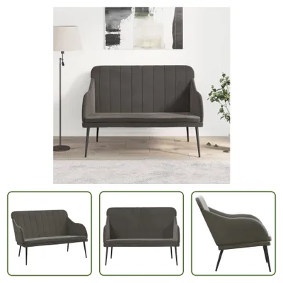 Produktbild von The Living Store Sitzbank Dunkelgrau 110x76x80 cm Samt