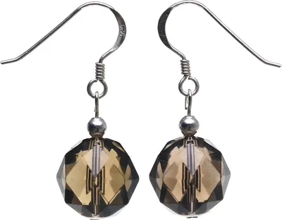 Produktbild von Ohrringe Ohrhänger aus Rauchquarz braun & 925 Silber facettiert Ohrschmuck