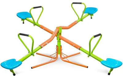 Obrázek produktu pro Venkovní hřiště - houpačka - model XSS004, houpačka pro čtyři děti, otáčení o 360 stupňů, ocelový rám, plastové sedátka, vhodná pro děti od 3 let