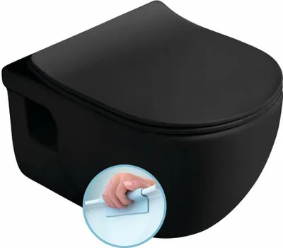 Produktbild von Sapho BRILLA Hänge-WC, Rimless, 36,5x53cm, Schwarz matt