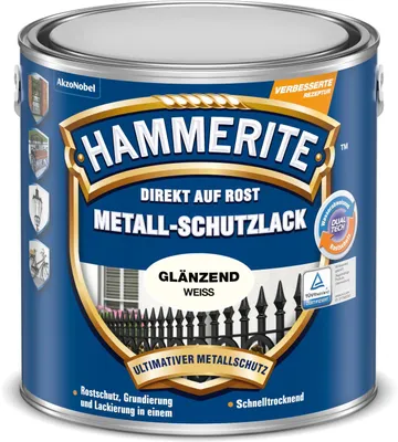 Produktbild von Hammerite Metallschutzlack Glänzend, Weiss, 3in1- Rostschutz, 2,5 l