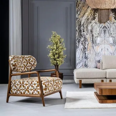 Produktbild von Clubsessel Bequemer Sessel Retro Hotel Möbel Polster Einsitzer Lounge-Bereich