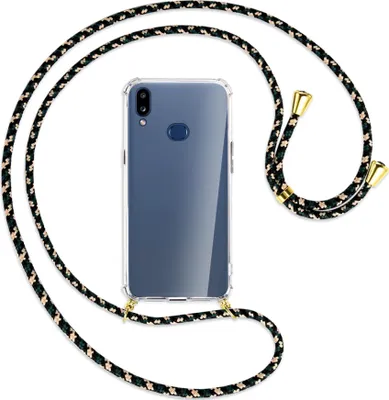 Produktbild von Handykette Backcover-Schutzhülle mit Band (Metall goldfarben) für Samsung Galaxy A10s - camouflage