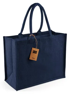 Produktbild von Westford Mill Jute-Einkaufstasche, 21 Liter FK968 (Einheitsgröße) (Marineblau/Marineblau)