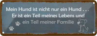 Produktbild von vianmo Blechschild 10x27 cm mein Hund ist nicht nur ein Tier Haustier