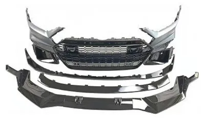 Productafbeelding van Voorbumper voor Audi A7 4K8 18+ met zijroosters in RS7-stijl.