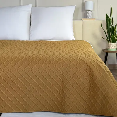Zdjęcie produktu dla Narzuta na łóżko Pikowana narzuta na łóżko Parla 3D Brązowa 220x240 cm