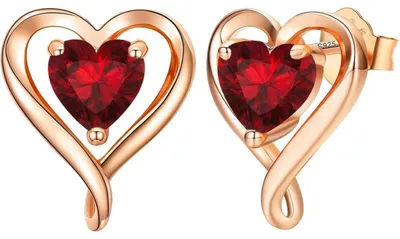 Produktbild von Ohrstecker Set Damen Herzform Silber 925 Roségold Zirkonia Geschenk
