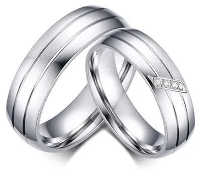 Produktbild von Eheringe : Trauringe / Ring aus Edelstahl 49 (15.6 mm Ø) Damenring