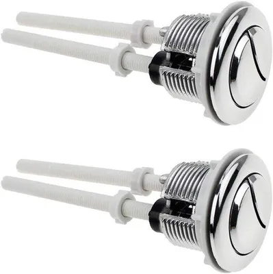 Image de Lot de 2 boutons de chasse d'eau chromés - Accessoires de salle de bains