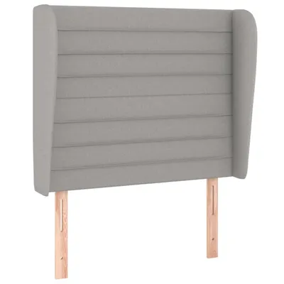 Image de vidaXL Tête de lit avec oreilles gris clair 103x23x118/128 cm Tissu