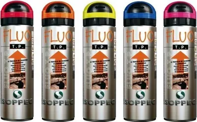 Image de 6 x Spray de marquage Soppec Fluo TP orange 500ml visible 9-10 mois pour les chantiers - 141516