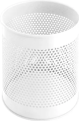 Produktbild von Runder perforierter Papierkorb aus Metall | 15 Liter, HxØ 32x26cm | Weiß