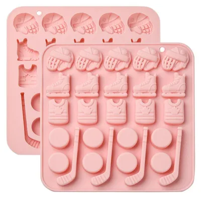 Immagine prodotto di Stampi in silicone a forma di hockey, confezione da 2, dimensioni 183x181x13 mm, adatti per torte, dolci, saponi