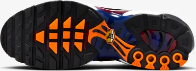 The underside of a Nike Air Max Plus sneaker.